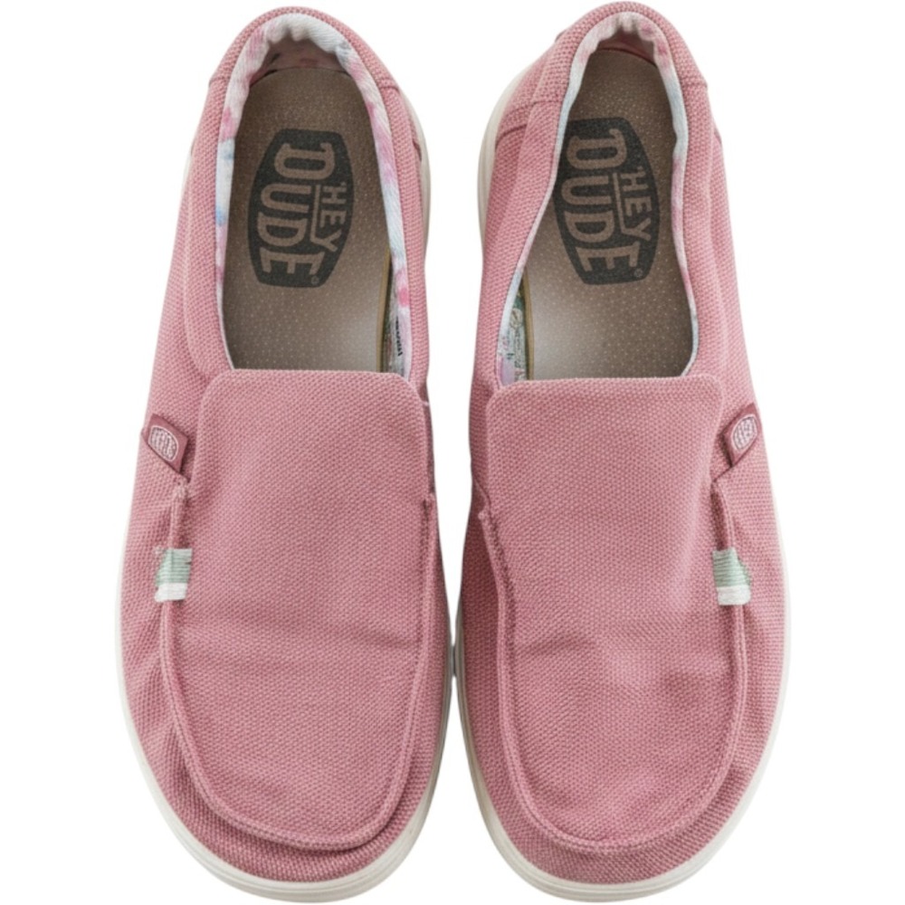 Hey Dude Misty Rise Womens 10 Dusty Pink Canvas Slip On Loafers 40126-6VL